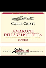 Amarone Della Valpolicella Classico 'Colle Cristi' 2018 Label