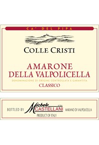 Amarone Della Valpolicella Classico 'Colle Cristi' 2018 Label