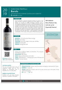Barolo 2019 Product Sheet