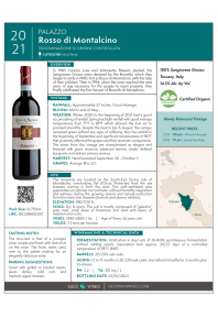 Rosso di Montalcino 2021 Product Sheet