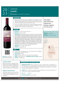 Lunta Malbec 2023 Product Sheet