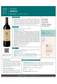 Malbec 2021 Product Sheet