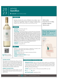 Semillon 2023 Product Sheet