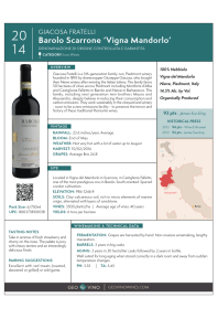 Barolo Scarrone 'Vigna Mandorlo' 2014 Product Sheet