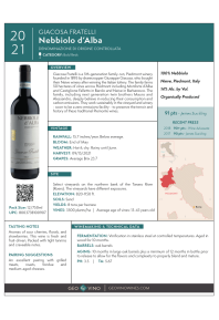 Nebbiolo d'Alba 2021 Product Sheet