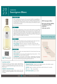 Sauvignon Blanc 2023 Product Sheet