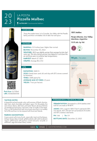Pizzella Malbec 2023 Product Sheet