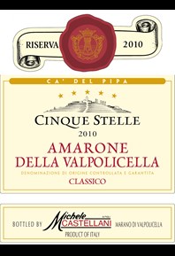 Amarone Della Valpolicella "Cinque Stelle" Riserva 2010 Label