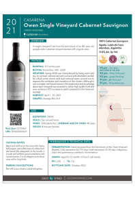 Owen Single Vineyard Cabernet 2021 Product Sheet