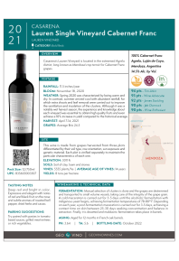 Lauren Single Vineyard Cabernet Franc 2021 Product Sheet