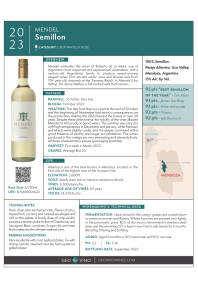 Semillon 2023 Product Sheet