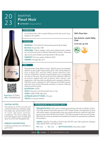 Pinot Noir 2023 Product Sheet