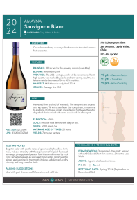 Sauvignon Blanc 2024 Product Sheet