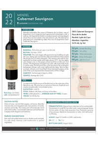 Cabernet Sauvignon 2022 Product Sheet