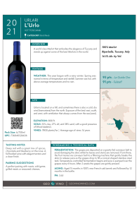 L'Urlo 2021 Product Sheet