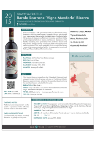 Barolo Scarrone 'Vigna Mandorlo' Riserva 2015 Product Sheet