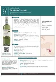 Orvieto Classico 2025 Product Sheet