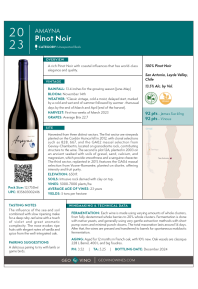 Pinot Noir 2023 Product Sheet