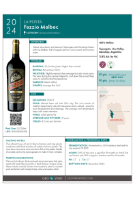 Fazzio Malbec 2024 Product Sheet