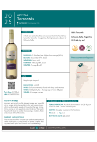 Torrontes 2025 Product Sheet
