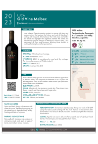 Old Vine Malbec 2023 Product Sheet