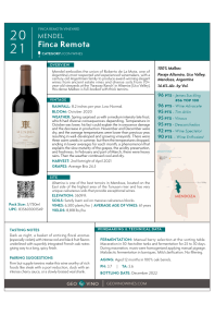 Finca Remota 2021 Product Sheet