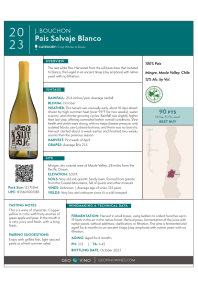 Pais Blanco 2023 Product Sheet