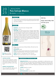 Pais Blanco 2025 Product Sheet