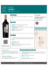 Malbec 2024 Product Sheet