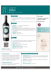 Malbec 2023 Product Sheet