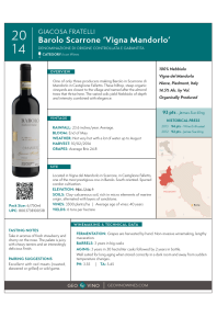 Barolo Scarrone 'Vigna Mandorlo' 2014 Product Sheet