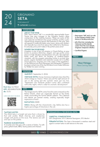 "Seta" Toscana IGT 2024 Product Sheet