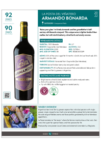 Armando Bonarda 2022 Product Sheet