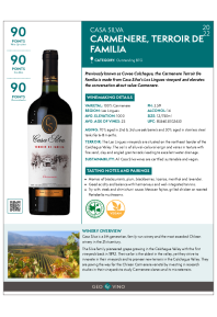 Carmenere, Terroir de Familia 2022 Product Sheet