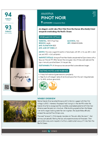 Pinot Noir 2021 Product Sheet