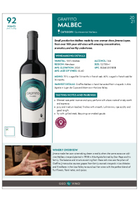 Malbec 2021 Product Sheet