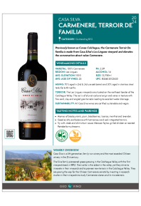 Carmenere, Terroir de Familia 2024 Product Sheet