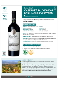 Cabernet Sauvignon, Los Lingues Vineyard 2023 Product Sheet