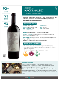 Naoki Malbec 2018 Product Sheet