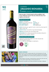 Armando Bonarda 2021 Product Sheet