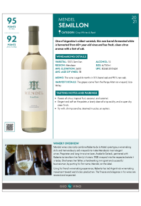 Semillon 2021 Product Sheet