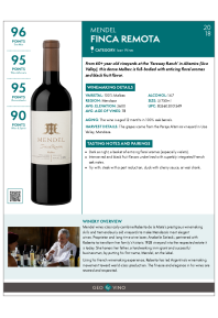 Finca Remota 2018 Product Sheet