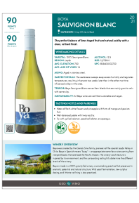 Sauvignon Blanc 2021 Product Sheet