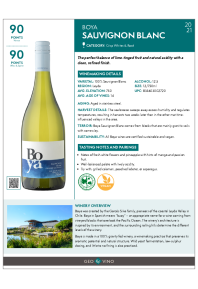 Sauvignon Blanc 2021 Product Sheet