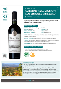 Cabernet Sauvignon, Los Lingues Vineyard 2021 Product Sheet