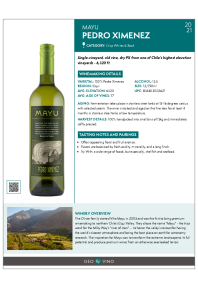 Pedro Ximenez 2021 Product Sheet
