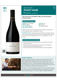 Pinot Noir 2013 Product Sheet