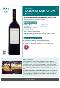 Cabernet Sauvignon 2019 Product Sheet