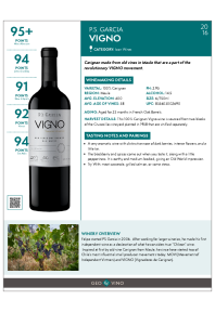 Vigno 2016 Product Sheet