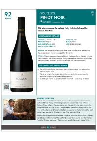 Pinot Noir 2021 Product Sheet